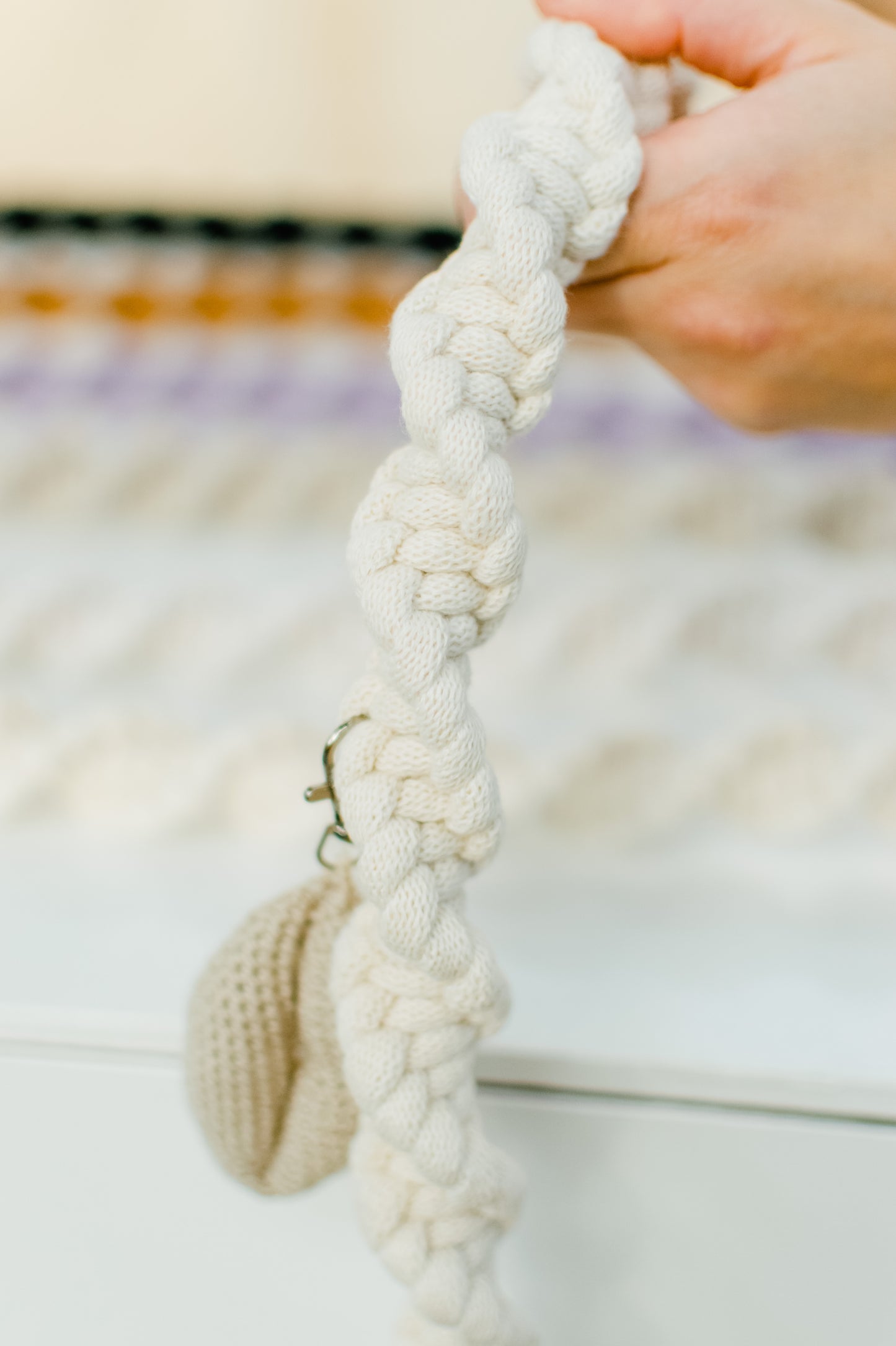 NATURAL WHITE macrame rope light