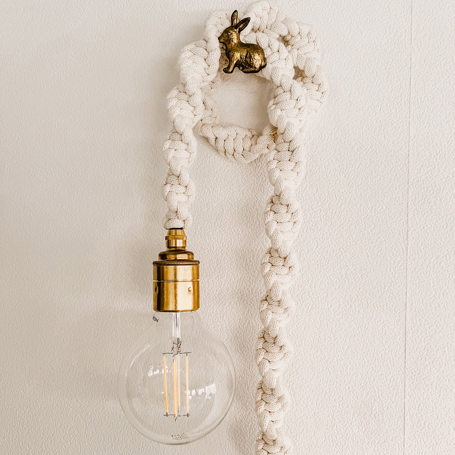 BRASS FITTING macrame rope light