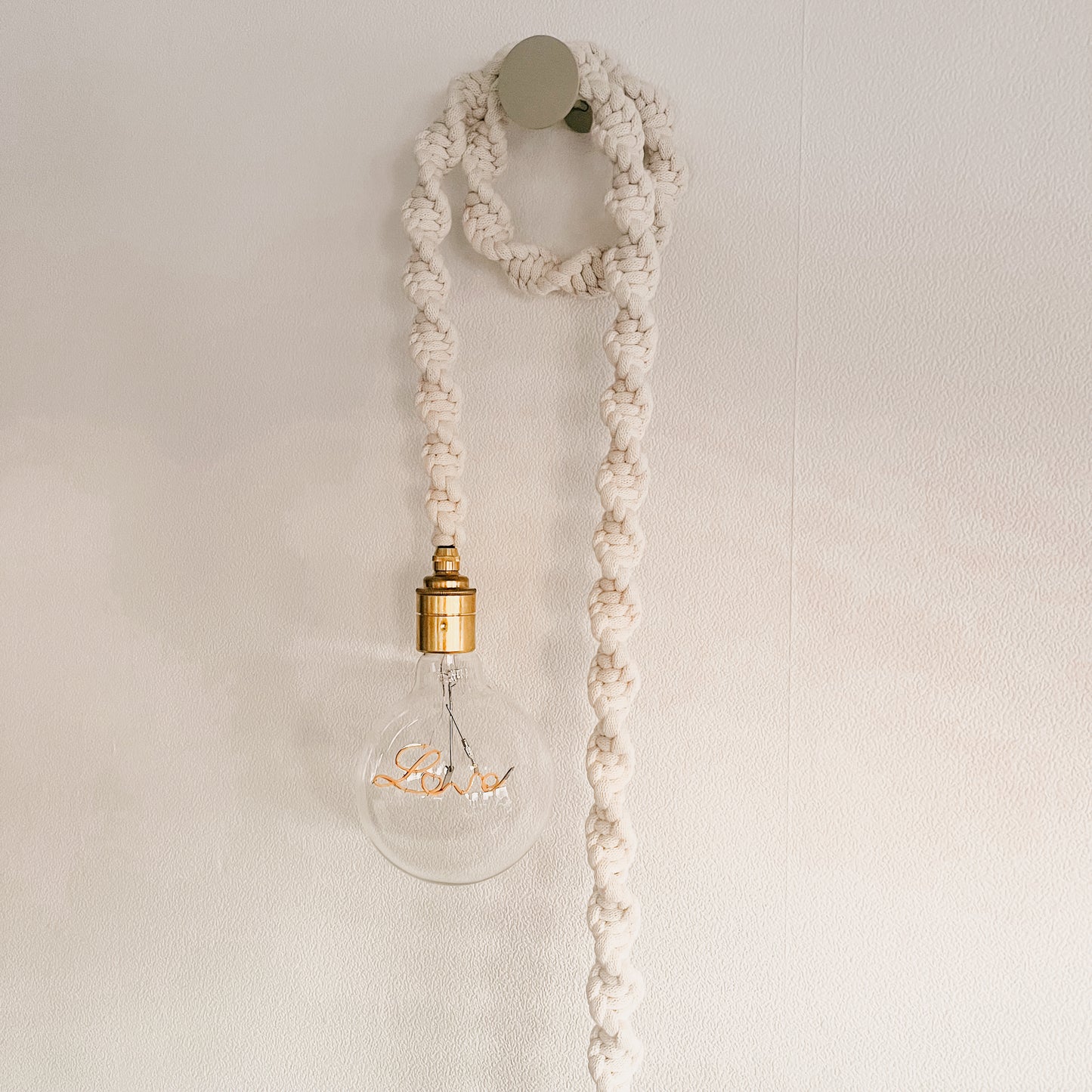 BRASS FITTING macrame rope light