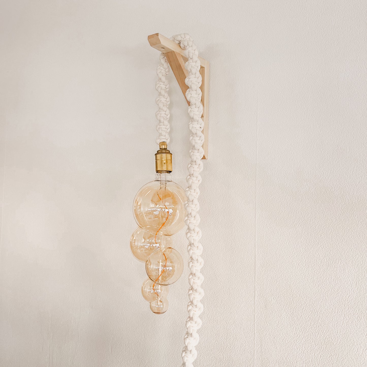 BRASS FITTING macrame rope light